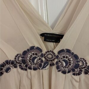 BCBGMaxAzria Beige Dress with Dark Embroidery